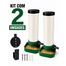 Kit 2 Comedouro para Aves Galinha Codorna Frango Anti Desperdício Automatico