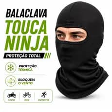 Balaclava Touca Ninja Preta Uv Motoqueiro Unissex Proteção Frio Vento Poeira Moto Motoboy Ciclismo