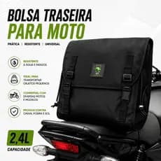 Alforge Bolsa Traseira 2,4L Universal Moto Resistente Água Nylon 600 Emborrachado Banco Bag Motoboy