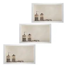 Kit 3 Nicho Porcelanato Bege Polido 60x32cm Lomina Banheiro