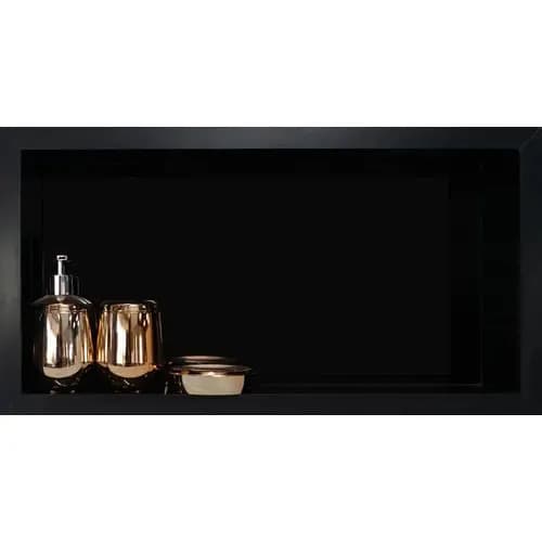 Nicho Porcelanato Banheiros Preto 60x32cm