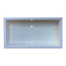 Kit 3 Nichos Porcelanato Branco Borda Aluminio 60x32 Banheiro Embutir