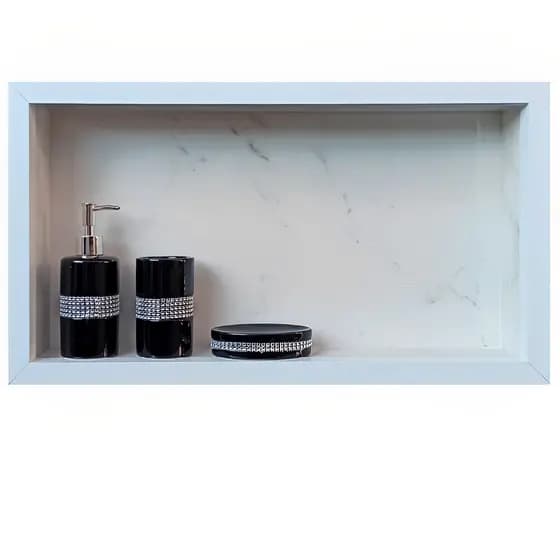 Nicho Organizador Shampoo Porcelanato Banheiro Santorine 60x32cm