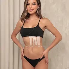 Biquíni Feminino Top Faixa Alcinha Asa Delta Fio Dental Conjunto Carnaval