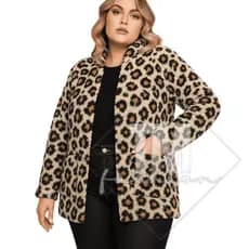 Casaco Feminino Teddy Oncinha Longo Ted Tedy Inverno Pelo de Carneiro Plus Slim