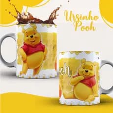 Caneca Personalizada Ursinho Pooh e Sua Turma de Porcelana+ Caixinha Pronta Para Presentear