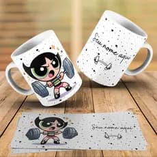 Caneca Personalizada Super Poderosas Maromba/ Academia/ Treino/ Musculação Com Seu Nome de Porcelana