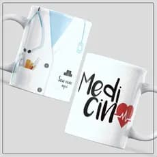 Caneca Personalizada Medicina - Medico e Medica - Masculina e Feminina Com Nome + Caixinha de Caneca Para Presentear