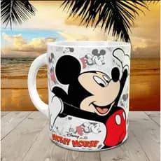 Caneca de Porcelana Personalizada do Personagem Mickey em Desenho + Caixinha Pronta Para Presentear