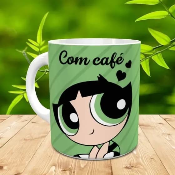 Caneca Personalizada Docinho Super Poderosas de Porcelana+ Caixinha Pronta Para Presentear