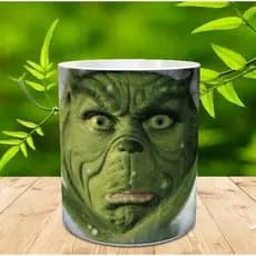 Caneca Personalizada Grinch O Fime de Porcelana+ Caixinha Pronta Para Presentear