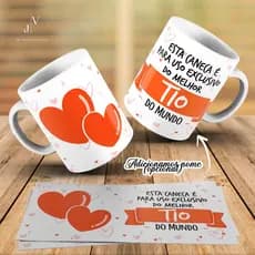 Caneca Personalizada Melhor Tio do Mundo de Porcelana+ Caixinha Pronta Para Presentear