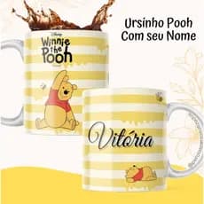 Caneca Personalizada Ursinho Pooh Com seu Nomede Porcelana+ Caixinha Pronta Para Presentear