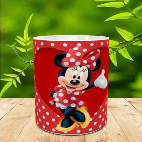 Caneca Personalizada Minnie Romântica de Porcelana+ Caixinha Pronta Para Presentear