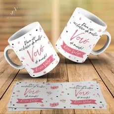Caneca Personalizada Avós - Vovó  - Dia dos Avós com Nome + Caixinha Pronta Para Presentear