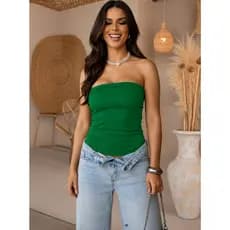 Blusinha Top Tube Ribana premium Elegante Feminina Forrado Modelo Tubinho Básico Blogueira Premium