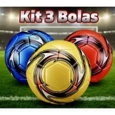 Kit Bola De Futebol Campo Quadra Areia N5 Atacado Kit 3 Bolas/sortidas