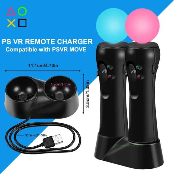 Base Carregadora USB para 2 Controles Move PS4 PS VR - Acessórios PlayStation 4