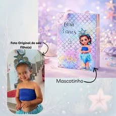 Sacolinha personalizada com mascotinha EXCLUSIVA da SUA criança - Pegue e Monte | Personalizados