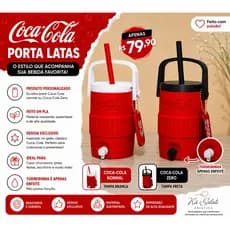 Porta Latas Coca-Cola Personalizado 3D com Canudo | Coca Normal ou Zero | Presente Criativo