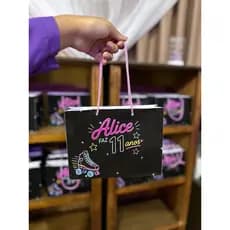 Sacolinha Surpresa Personalizada Patins Roller Skate Festa Neon infantil | Lembrancinha Pegue e Monte