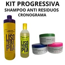 Progressiva Lisoterapia Sem Formol 1L+Cronograma Capilar + Anti Resíduos