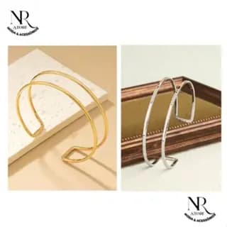 Bracelete Dupla Camada Oco Braço Manguito Ajustável Pulseira Feminina Minimalista Presente