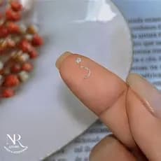 Piercing de Nariz Nostril Curvo com Zircônia Redonda Aço Cirúrgico Antialérgico 1,5mm