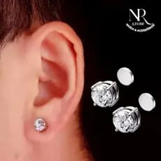 Brincos de Pressão Magnético 6mm - 8mm Brilhante Masculino/Feminino (não precisa de furo)