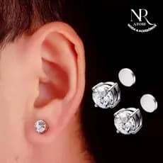 Brincos de Pressão Magnético 6mm Brilhante Masculino/Feminino (não precisa de furo)