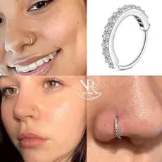 Kit 2 Piercing Argola Torção com Zircônia – Nariz, Orelha, Helix e Tragus