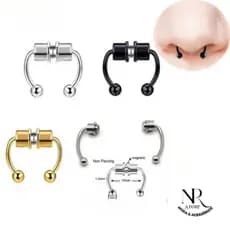 Falso Piercing Fake Nariz Septo De Pressão Magnetica Com Imã Unisex Aço Inoxidável