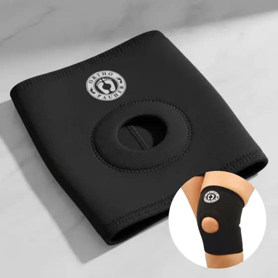 Joelheira De Neoprene Reforço Patelar Curta Preta Ortopédica Anatômica Para Dor  Prevenção Lesões