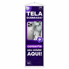 Banner Lona Assistência Técnica Celular Tela Quebrada 100x30