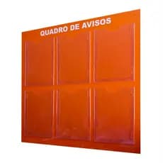 Quadro Aviso Gestão Á Vista Painel 6 Displays A4 ACM Laranja Organização Profissional Parede