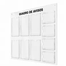 Quadro Avisos Gestão Mural 6 Displays A4 e 4 A5 Acm