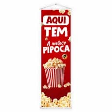Banner Faixa Lona Aqui Tem Pipoca Barraquinha Cinema 100x30