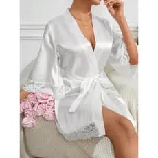 Robe Cetim  Noiva Renda Dia Da Noiva
