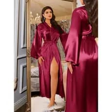 Robe Vermelho Sensual em Cetim