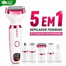 Depilador Elétrico 5 Em 1 Aparador de pelos Recarregável Facial Corporal Kit de Beleza Usb