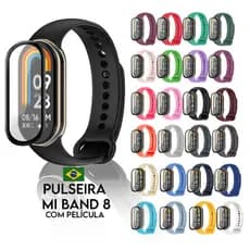 Pulseira De Silicone Para Xiaomi Smart Mi Band 8 Miband + Película