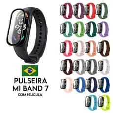 Pulseira de silicone colorida + Película para Smartband Xiaomi Mi Band 7