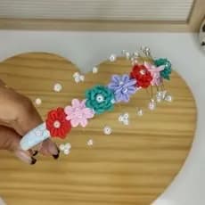 Tiara Jardim de Florzinha Luxo/ Tiara Infantil para Batizado/ Tiara Infantil de Luxo/ Arquinho de Cabelo