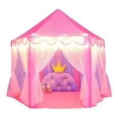 barraca casinha cabana infantil tenda castelo princesa + com/sem luzes led rosa e azul promoçao melhor preço