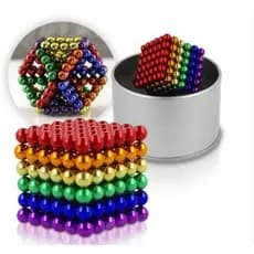 Neocube Bolas Cubo Magnético 216 Esferas 5mm 6 Cores Com Latinha de montar satisfatorio