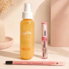 Kit Bruma Fixadora Shiny Melu + Lapis de Olho Eye Catching - Ruby Rose + Gel Para Sobrancelhas Melu - Ruby Rose