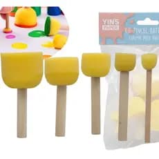 Kit Pincéis de Espuma Formas Divertidas para Pintura 5 Peças Yin’s Paper