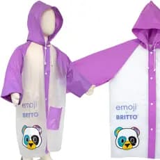 Capa De Chuva Infantil Meninas Lilás Urso Impermeável Capuz