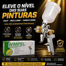 Pistola de Pintura VD201/MP201 HVLP Wimpel 1.0 250ML Revolver Tinta Verniz Retoques Serviços Pequeno