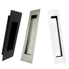 Puxador Concha 15cm ou 25cm Para Porta de Correr e Móveis Planejado Inox 304 Polido Escovado e Preto